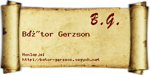 Bátor Gerzson névjegykártya